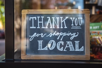 sign in local shop window