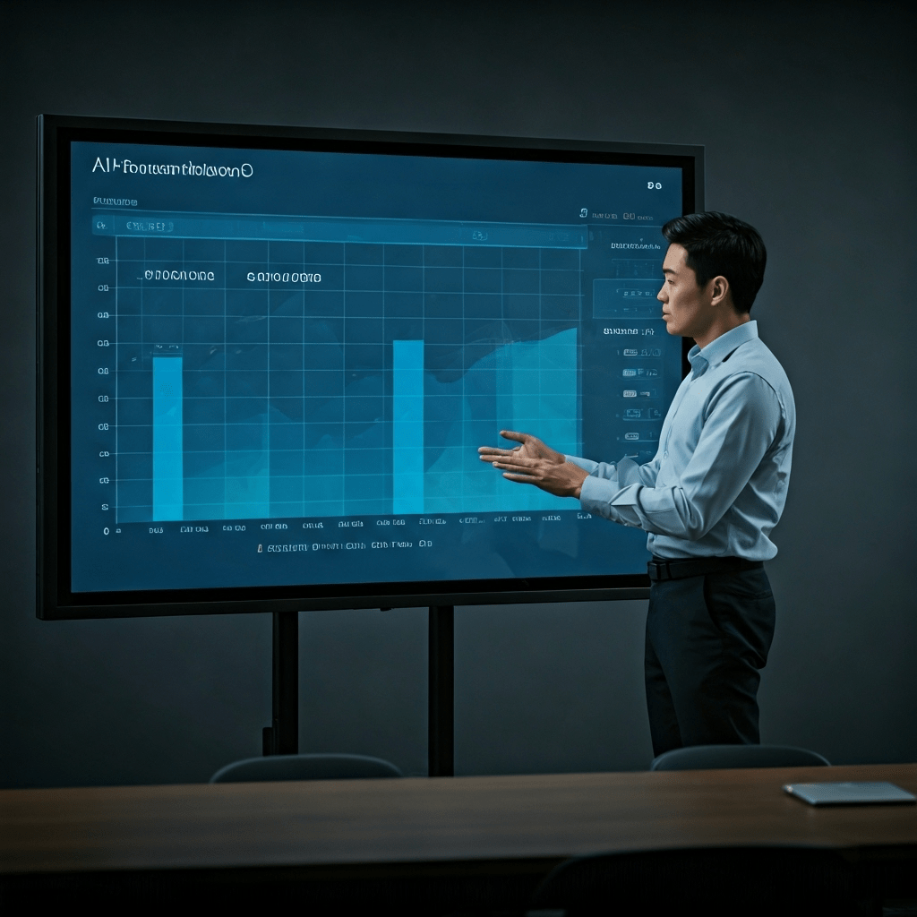 Analyst showing SEO performance