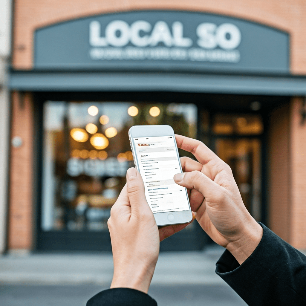 Owner viewing local SEO results